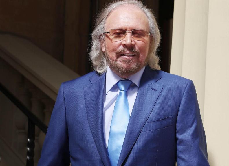 Images of a British-born singer, Barry Gibb