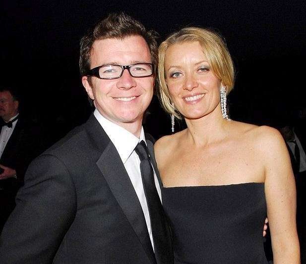 Rick Astley looking happy with his wife, Lene Bausager